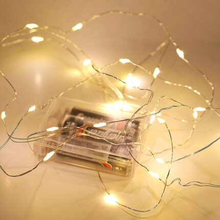 Χριστουγεννιάτικα Λαμπάκια 100 LED Θερμό Φως Σύρμα Μπαταρίας