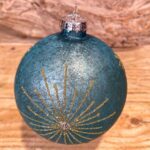 Χριστουγεννιάτικη Μπάλα Γυάλινη Μπλε Αστέρι Χρυσό Γκλίτερ 10εκ