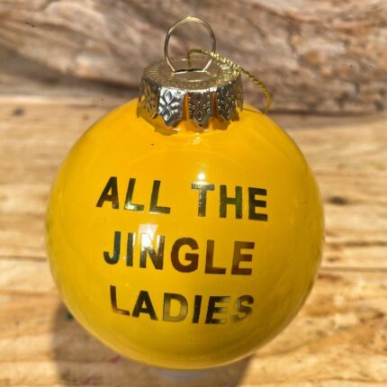 Χριστουγεννιάτικη Μπάλα Γυάλινη Χρυσή All the Jingle Ladies 8εκ