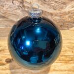 Χριστουγεννιάτικη Γυάλινη Μπάλα Μπλε Γυαλιστερή 10εκ