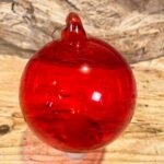 Χριστουγεννιάτικη Γυάλινη Μπάλα Διάφανη Κόκκινη 10εκ