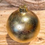 Χριστουγεννιάτικη Γυάλινη Μπάλα Φύλλα Χρυσού 10εκ