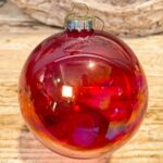 Χριστουγεννιάτικη Γυάλινη Μπάλα Κόκκινη Ιριδίζουσα 10εκ