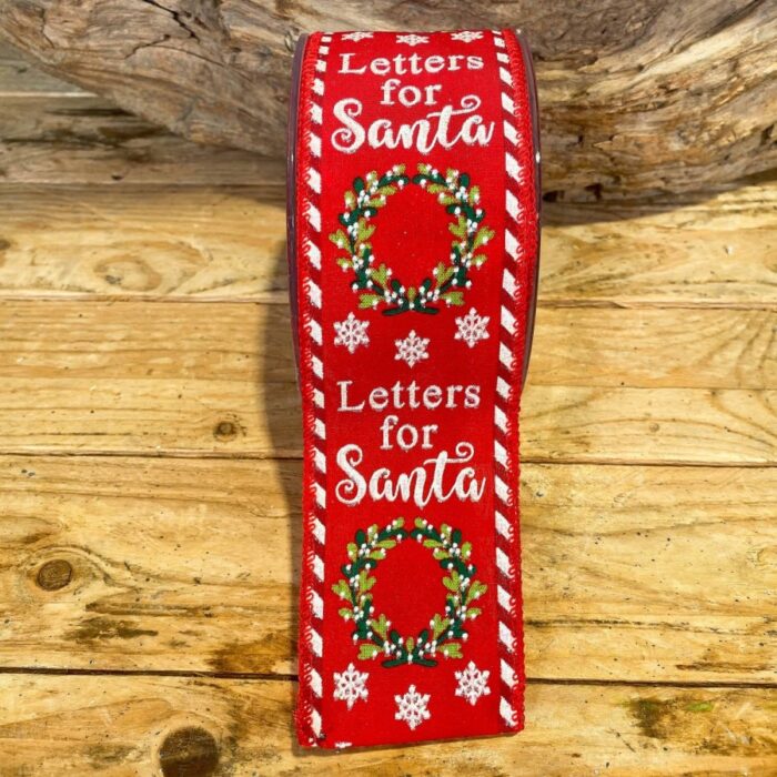 Χριστουγεννιάτικη Κορδέλα Κόκκινη "Letters For Santa" 5.50εκ