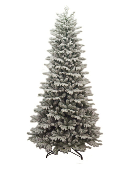 Χριστουγεννιάτικο Δέντρο Χιονισμένο Slim Διπλό Φύλλωμα Plastic & Pvc 1.80μ