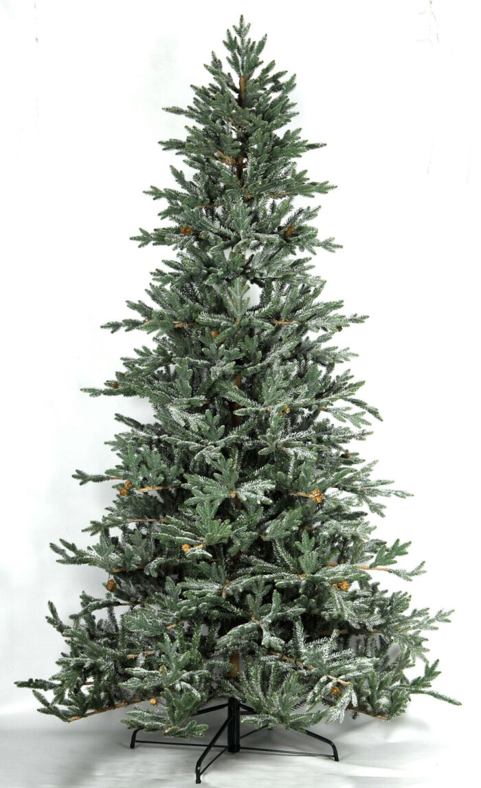 Χριστουγεννιάτικο Δέντρο Παγωμένο Έλατο Plastic Κουκουνάρι 2.10μ