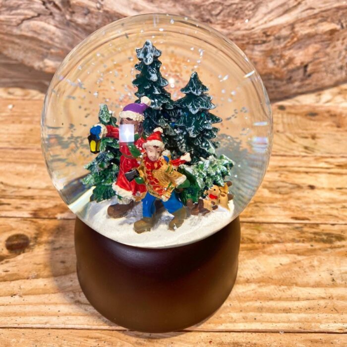 Χριστουγεννιάτικο Διακοσμητικό Χιονόμπαλα Παιδάκια Δέντρα 14*10εκ