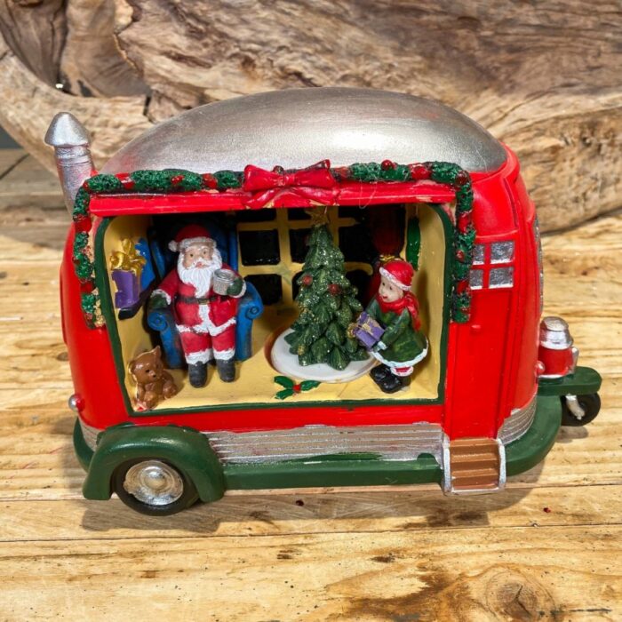 Χριστουγεννιάτικο Διακοσμητικό Κεραμικό Αυτοκίνητο Κόκκινο Μουσική & Κίνηση 19*15εκ