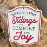 Χριστουγεννιάτικo Στολίδι Μεταλλική Πινακίδα Good Tidings of Comfort and Joy
