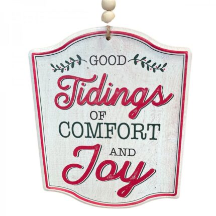 Χριστουγεννιάτικo Στολίδι Μεταλλική Πινακίδα Good Tidings of Comfort and Joy