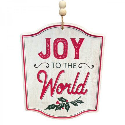 Χριστουγεννιάτικo Στολίδι Μεταλλική Πινακίδα Joy To The World