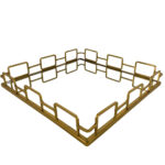 Δίσκος Γάμου Χρυσός Μεταλλικός Τετράγωνος με Καθρέφτη 34*5εκ
