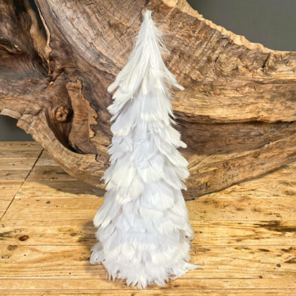 Μικρό Χριστουγεννιάτικο Δέντρο Λευκά Πούπουλα 12.5*40εκ