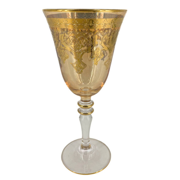 Ποτήρι Γάμου Κρασιού Χρυσό Κρυστάλλινο Χρυσό Σχέδιο 20εκ