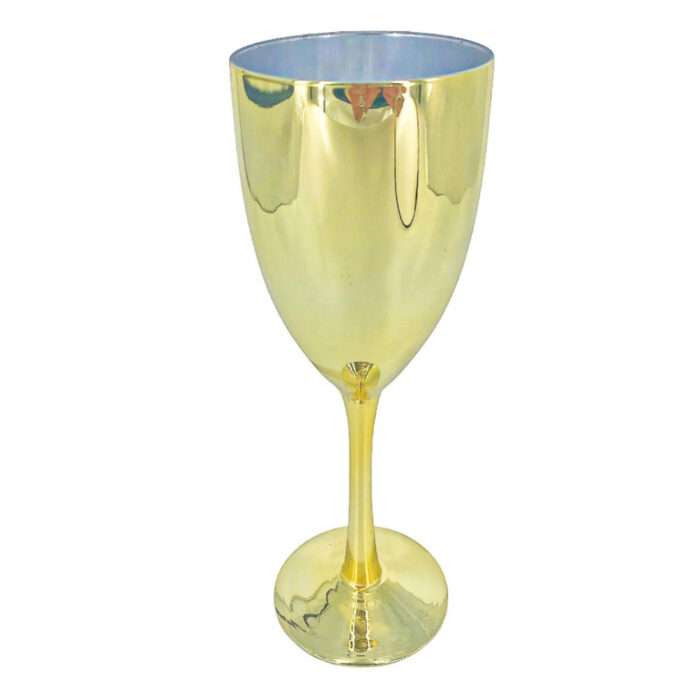 Ποτήρι Γάμου Κρασιού Γυάλινο Χρυσό 23εκ