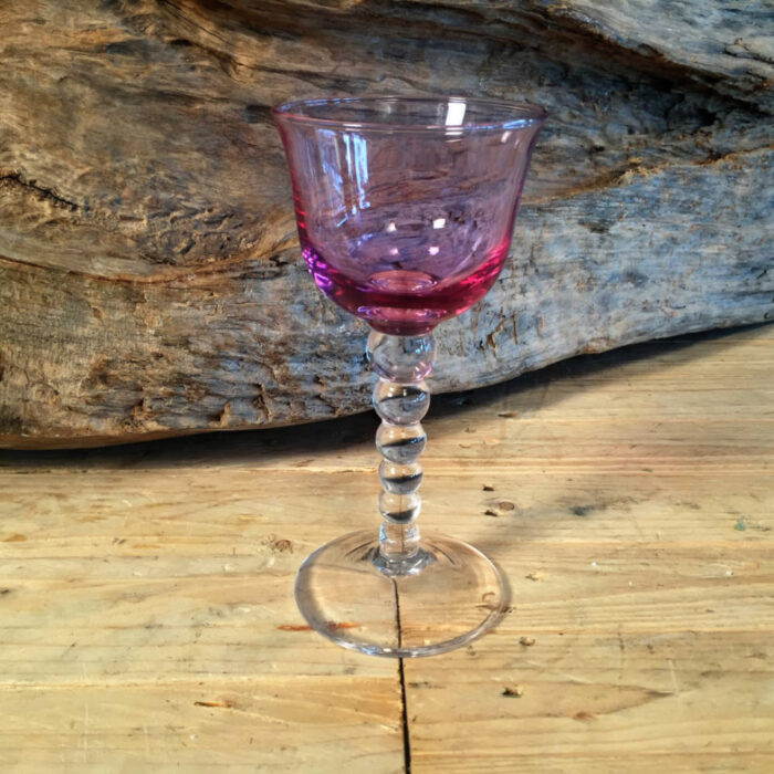 Ποτήρι Γάμου Κρασιού Κρυστάλλινο Μουράνο Ροζ Λιλά