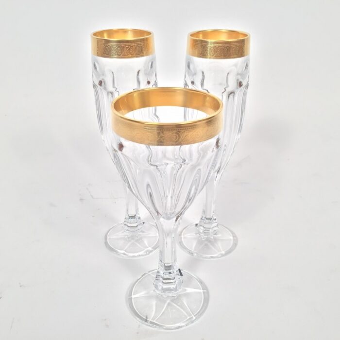 Ποτήρια Γάμου Σετ Κρασιού & Σαμπάνιας Χρυσή Λεπτομέρεια Ανάγλυφη