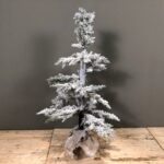 Χριστουγεννιάτικο Δέντρο Slim Χιονισμένο Plastic Βάση Τσουβάλι 170εκ