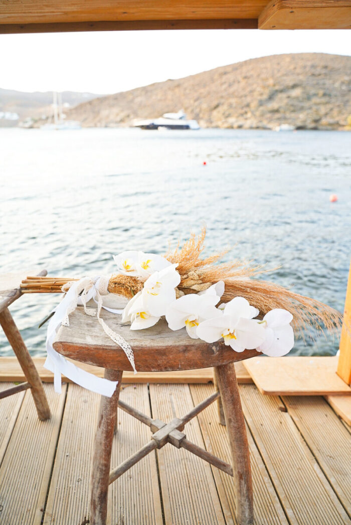 Νυφική Ανθοδέσμη Γάμου Ορχιδέες Pampas Grass