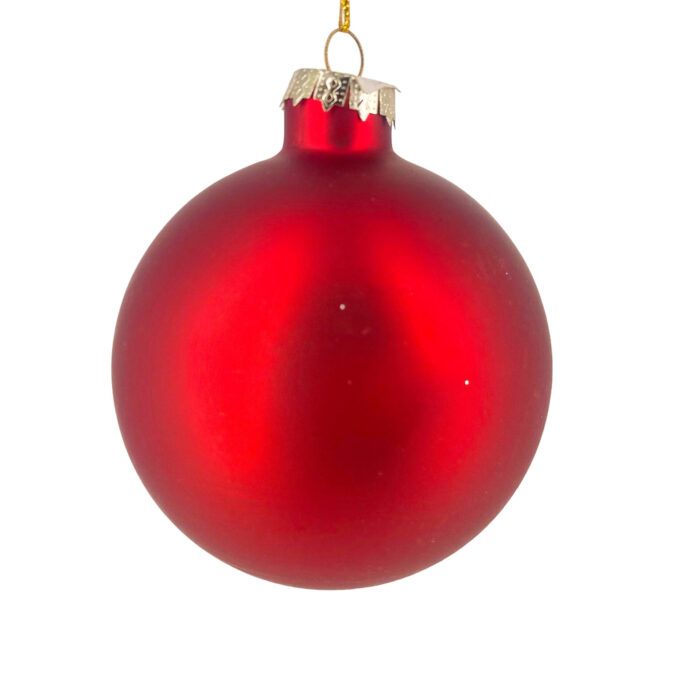 Χριστουγεννιάτικη Μπάλα Ματ Κόκκινο Γυάλινη 8εκ