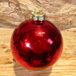 Χριστουγεννιάτικη Μπάλα Γυαλιστερό Κόκκινο Γυάλινη 10εκ
