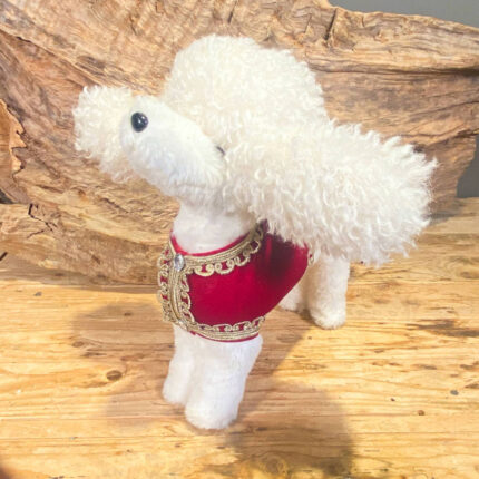 Χριστουγεννιάτικο Διακοσμητικό Σκυλάκι Λευκό Κόκκινο 30εκ