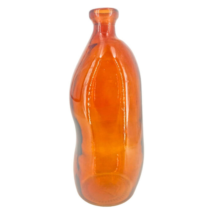 Διακοσμητικό Βάζο Πορτοκαλί Κυματιστό Σχέδιο Γυάλινο 36εκ