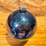 Χριστουγεννιάτικη Μπάλα Μπλε Με Γκλίτερ Γυάλινη 10εκ