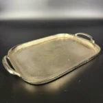 Δίσκος Γάμου Αλουμινίου Με Χερούλια Ασημένιος 31*20εκ