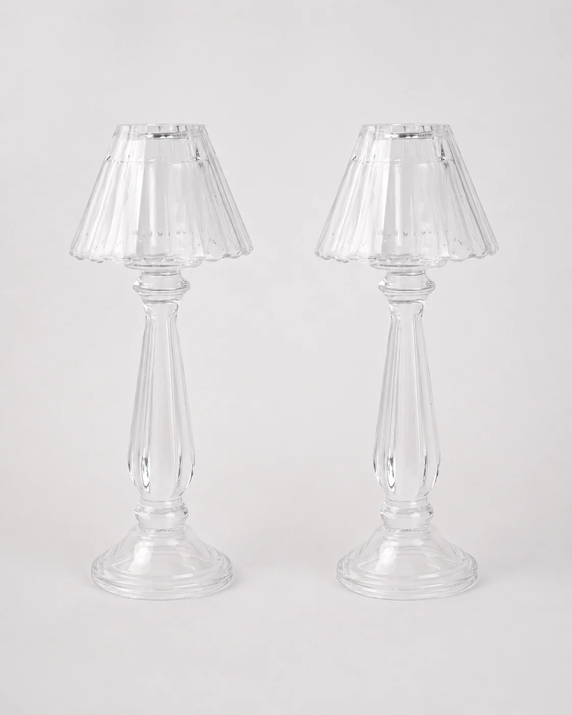 kiropigia-trapezarias-idiaitera-konika-gyalina-set-13-531ek Κηροπήγια Τραπεζαρίας Ιδιαίτερα Κωνικά Γυάλινα Σετ 13.5*31εκ