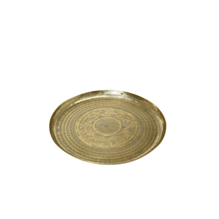 Δίσκος Διακοσμητικός Χρυσός Με Σκάλισμα Στρογγυλός Μεταλλικός 30εκ
