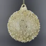 Χριστουγεννιάτικη Μπάλα Σαμπανιζέ Κρυσταλλάκια Διάφανα Γυάλινη 12εκ