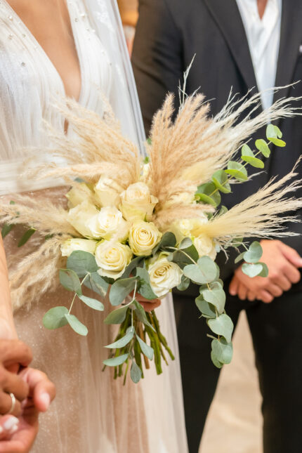 Ανθοδέσμη Γάμου Ρομαντική Boho με Pampas Grass