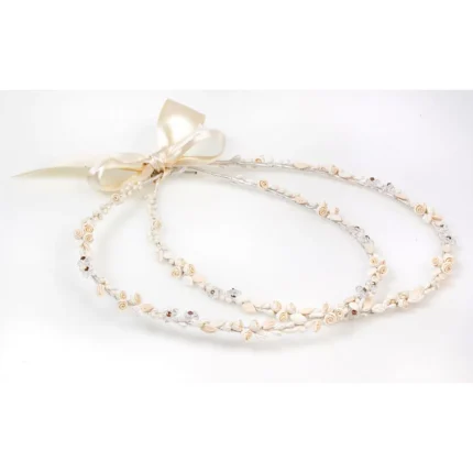 Στέφανα Γάμου Σομόν Τριαντάφυλλα & Πέρλες Ρομαντικά