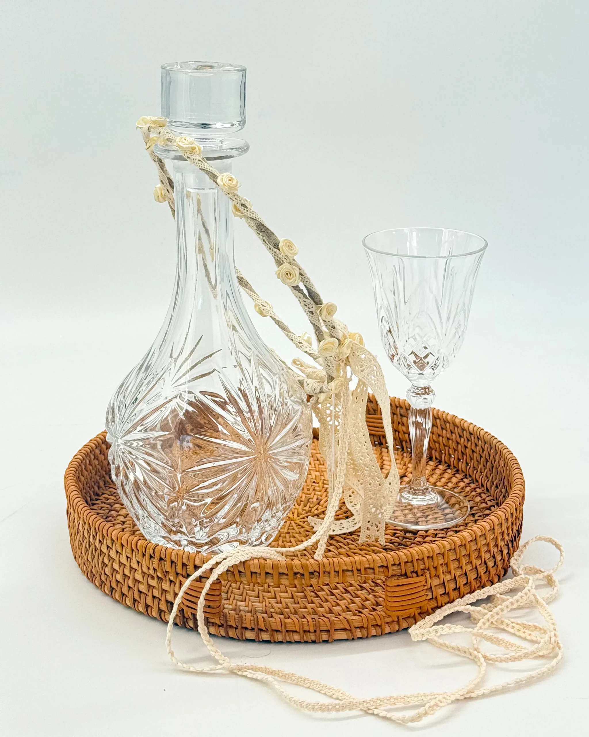 boho-set-gamou-skalismeni-karafa-potiri-krasiou-krystallina-disko-stefana Boho Σετ Γάμου Σκαλισμένη Καράφα & Ποτήρι Κρασιού Κρυστάλλινα Δίσκο & Στέφανα