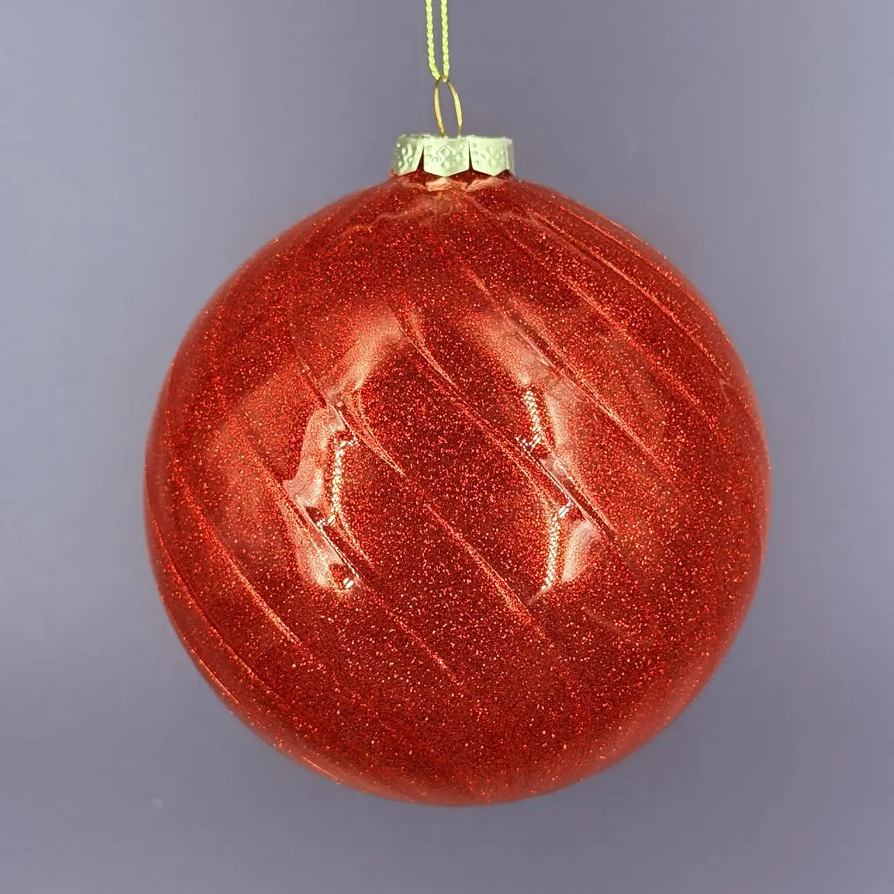 christougenniatiki-bala-kokkini-gyalini-gkliter-anaglyfi Χριστουγεννιάτικη Μπάλα Κόκκινη Γυάλινη Με Γκλίτερ Ανάγλυφη