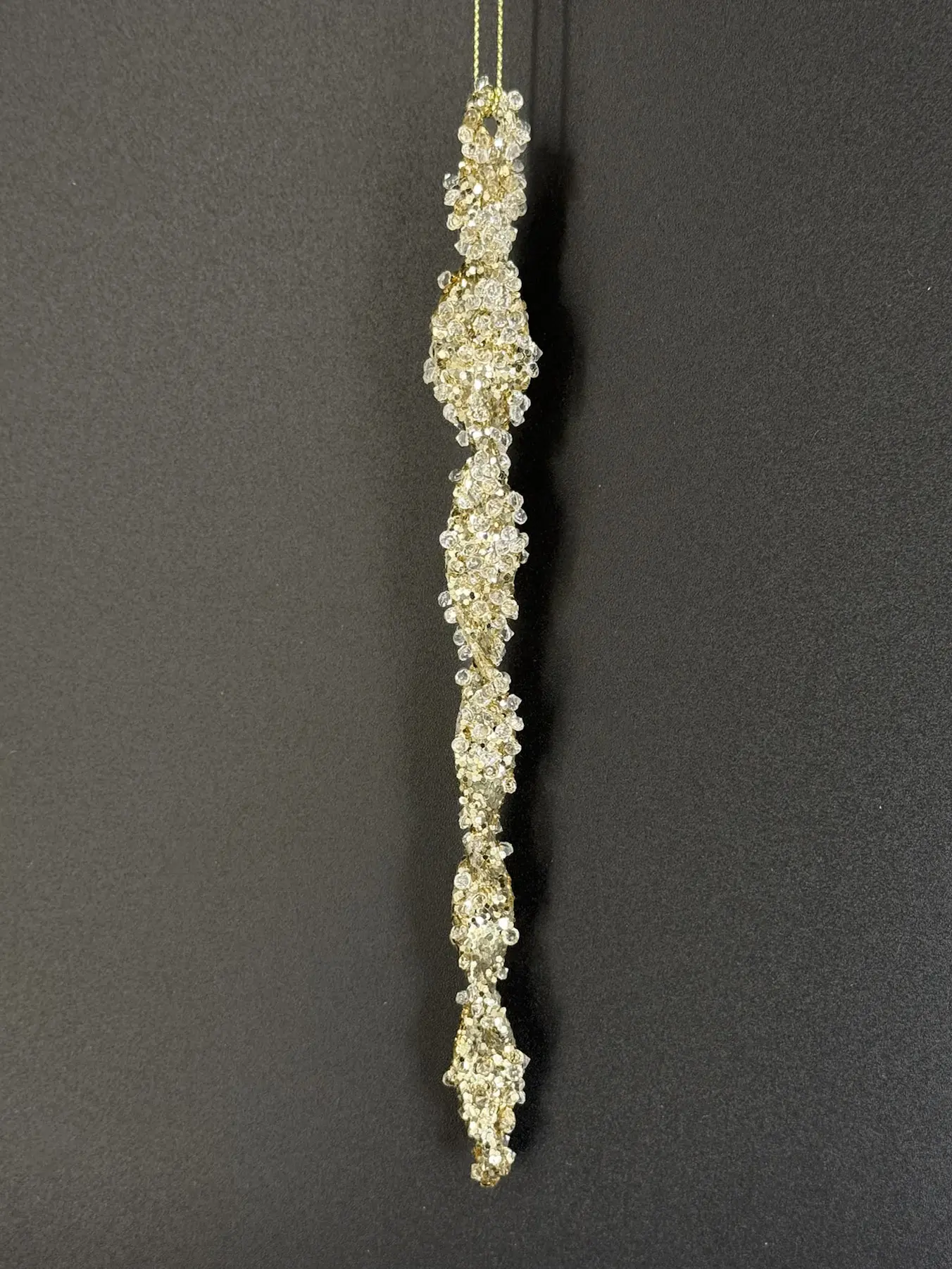 christougenniatiko-stolidi-chrysi-plexouda-stras Χριστουγεννιάτικο Στολίδι Χρυσή Πλεξούδα Από Στρας 30εκ