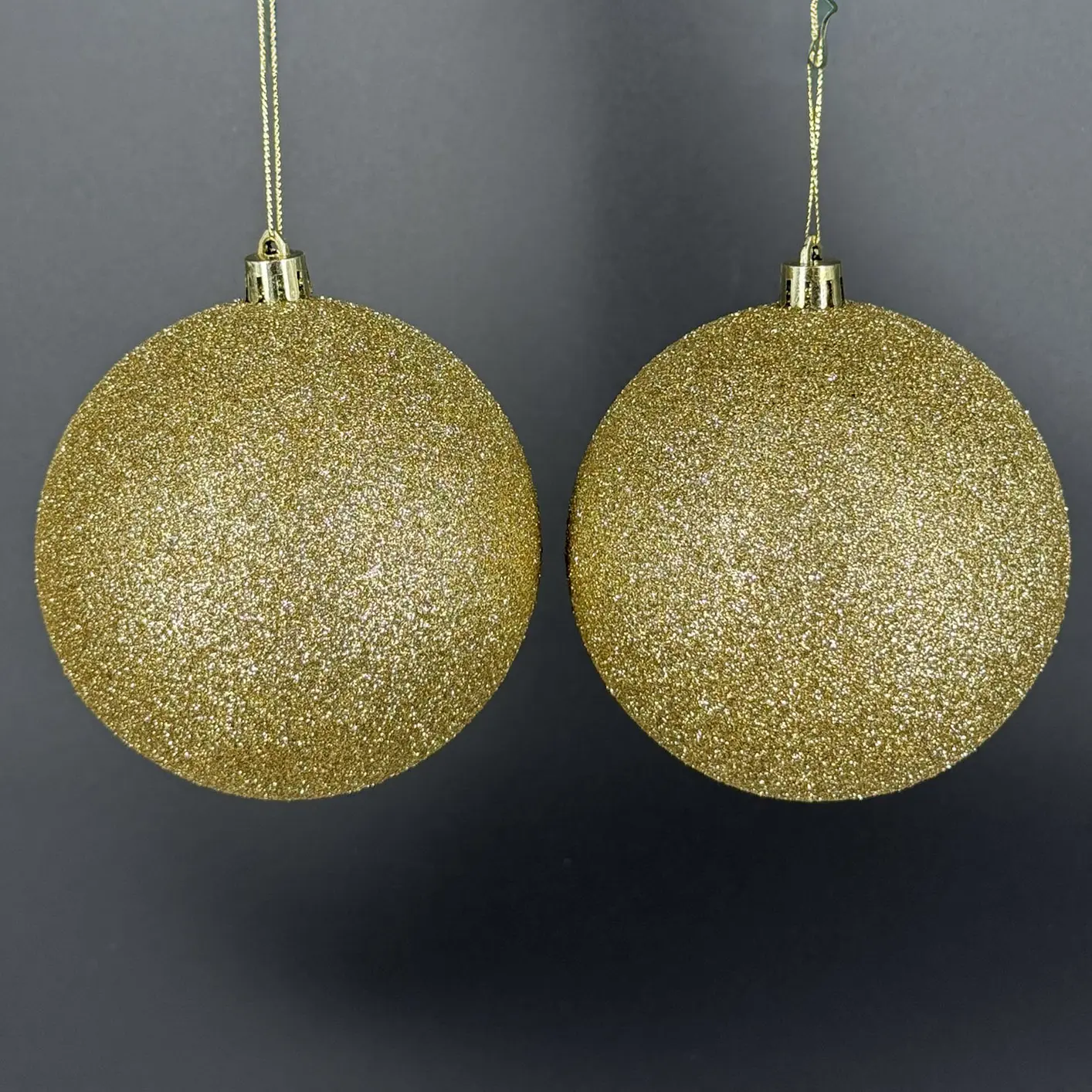 christougenniatikes-bales-set-4-tmch-chryses-me-gkliter-10ek Χριστουγεννιάτικες Μπάλες Σετ 4 τμχ Χρυσές Με Γκλίτερ 10εκ