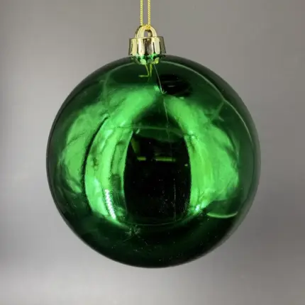 Μπάλα Χριστουγεννιάτικη Διακόσμησης 15εκ Πράσινη Γυαλιστερή Πλαστική