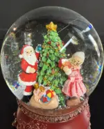 Χριστουγεννιάτικη Κουρδιστή Χιονόμπαλα Με Άι-Βασίλη 14*17εκ