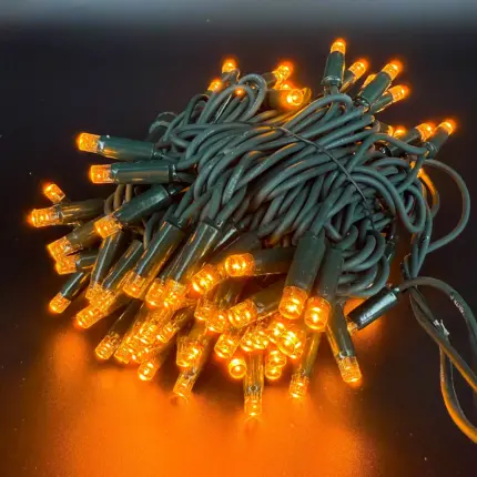 Χριστουγεννιάτικα Λαμπάκια IP20 100 LED Πράσινο Καλώδιο Θερμό Φως Επεκτεινόμενα Εξωτερικού Χώρου