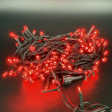 Χριστουγεννιάτικα Λαμπάκια IP44 240 LED Πράσινο Καλώδιο Κόκκινο Φως Πρόγραμμα Εξωτερικού Χώρου