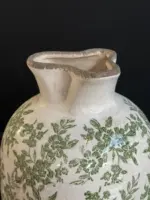 Βάζο Διακοσμητικό Vintage Κεραμικό Με Λουλούδια Λευκό 21*38εκ