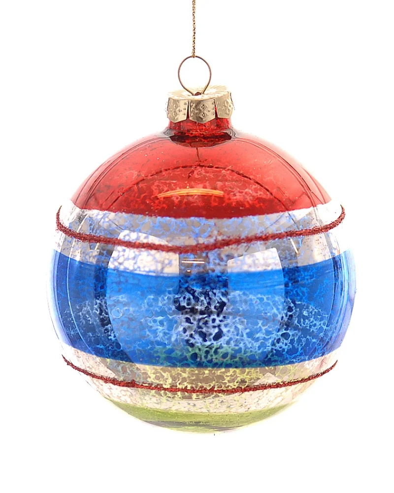 christougenniatiki-asimi-bala-diafani-polychromes-riges Χριστουγεννιάτικη Ασημί Μπάλα Διάφανη Πολύχρωμες Ρίγες 10εκ