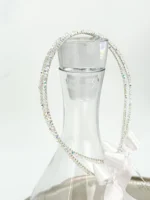 Σετ Γάμου Στέφανα με Swarovski Καράφα Γυάλινη Δίσκος & Ποτήρι